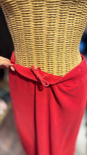 Load image into Gallery viewer, Vintage Issey Miyake red &amp; black 100% cotton zipper accent Skirt, Size 2=M
