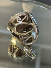Load image into Gallery viewer, Silver Sterling semi precious stone "Mask" Ring, Size 8
