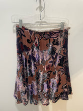 Load image into Gallery viewer, ETRO brown multi Viscose blend Floral Velvet Detail sheer accent Skirt
