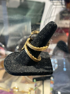 DESIGNER gold tone Brass Ram head Ring, Size 8