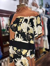 Load image into Gallery viewer, Malene Birger terracotta &amp; black Silk Floral Slip included short sleeve Dress, Size 34
