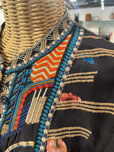 Load image into Gallery viewer, Biya Johnny Was black &amp; multi Cupra Rayon embroidered Longsleeve Tunic, Size S
