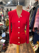 Load image into Gallery viewer, SANDRO Tomato Red Viscose blend Ribbed cardigan Sweater, Size 4=XL
