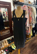 Load image into Gallery viewer, Zero + M Cornejo Black Cotton Blend blue stitching multistrap Dress
