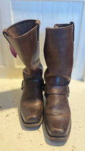 Load image into Gallery viewer, FRYE Brown Leather harness boot, Size 7.5
