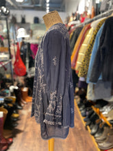 Load image into Gallery viewer, Johnny Was Dusty Blue Cotton Blend embroidery Longsleeve Button Up Top, Size L
