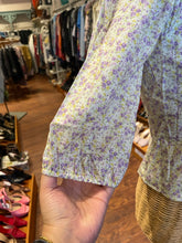 Load image into Gallery viewer, Lini purple/yellow/green Cotton Floral Puff Sleeves Top, Size XS
