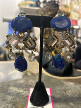 Load image into Gallery viewer, Iradj Moini Blue &amp; Honey lapis &amp; citrine Earrings, Gently Worn
