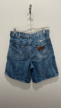 Load image into Gallery viewer, wrangler X STAUD collab. Washed Blue Denim Long Shorts, Size 28
