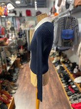 Load image into Gallery viewer, Rag &amp; Bone navy &amp; white Cotton &amp; Cashmere Button Up Long sleeve Top, Size S
