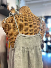 Load image into Gallery viewer, House No. 23 seafoam &amp; lavender Cotton Crinkle Halter midi Dress
