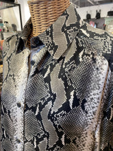 Load image into Gallery viewer, Khaite grey and brown Silk Snakeskin Print Longsleeve Button Up Top, Size 2
