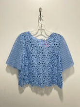 Load image into Gallery viewer, Milly Sky Blue Poly Floral Lace NWT! Layering Top, Size M
