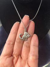 Load image into Gallery viewer, Vivienne Westwood Silver Crystal Monkey pendant Necklace
