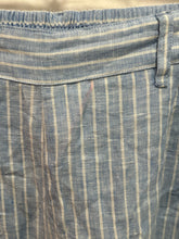 Load image into Gallery viewer, VITAMIN Blue &amp; White Linen Stripe Pant, Size L
