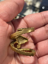 Load image into Gallery viewer, DESIGNER gold tone Brass Ram head Ring, Size 8
