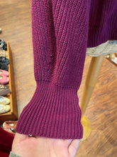 Load image into Gallery viewer, La Ligne Magenta Cotton Knit V-Neck Sweater, Size M
