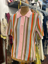 Load image into Gallery viewer, Stine Goya pink multi Viscose knit cutout Short sleeve Top
