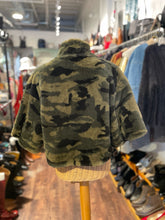 Load image into Gallery viewer, Alembika Green Polyester Camo Cropped longsleeve Jacket, Size S

