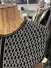 Load image into Gallery viewer, Alexander McQueen Black &amp; White Viscose Printed pleated accent bodycon Dress, Size XS
