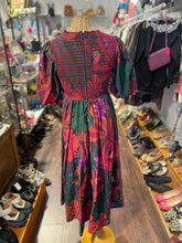 Load image into Gallery viewer, FARM Rio Red &amp; Green Cotton Flowers puff shoulders Dress, Size S
