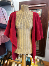 Load image into Gallery viewer, Crea Concept Red alpaca blend Cropped Open front Sweater, Size 38
