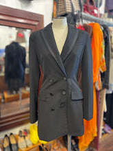 Load image into Gallery viewer, A.L.C. Black poly &amp; viscose multi button tuxedo Dress, Size 4
