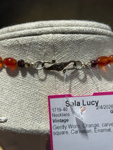Load image into Gallery viewer, Vintage Gently Worn Orange carved square Carnelian Necklace
