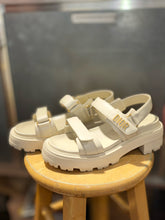 Load image into Gallery viewer, Christian Dior Ivory Leather W/velcro Logo sandal, Size 39
