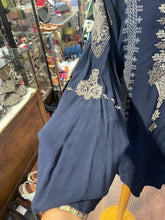 Load image into Gallery viewer, Biya Johnny Was Blue Rayon Floral Longsleeve embroidered Top, Size M
