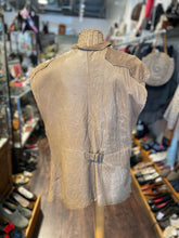 Load image into Gallery viewer, Swan Riedweg Brown Leather Distressed Vest, Size O/S
