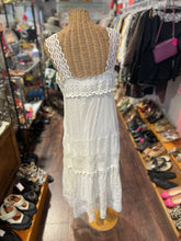 Load image into Gallery viewer, FARM Rio White poly &amp; viscose embroidered Button up Sleeveless Dress, Size M
