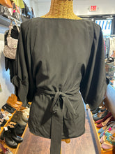 Load image into Gallery viewer, ETRO Black Silk tie waist Top, Size 44
