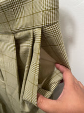Load image into Gallery viewer, petar petrov Green Virgin Wool Check Wide Leg trouser Pant
