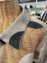 Load image into Gallery viewer, Moonlight gray &amp; black sheer Circles Flowy Top, Size S
