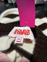 Load image into Gallery viewer, Solid &amp; Striped Pink &amp; Brown Wool &amp; cashmere Stripe Cropped Sweater, Size M
