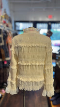 Load image into Gallery viewer, Rich Radi Q's bone w/sparkle blouse, Size M
