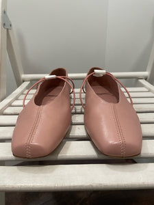 M.Gemi Pink Leather Size 38 Flat Shoe