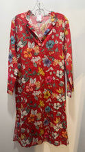 Load image into Gallery viewer, Frau Lau red multi Cotton tropical Long sleeve Dress, Size L
