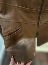 Load image into Gallery viewer, Zelda Brown Lamb Leather Jacket, Size 14
