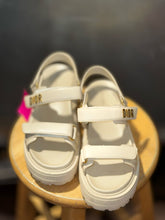 Load image into Gallery viewer, Christian Dior Ivory Leather W/velcro Logo sandal, Size 39
