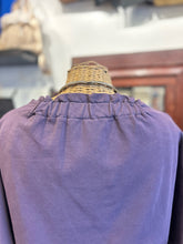 Load image into Gallery viewer, European Culture Purple scoop neck Longsleeve ruching Top
