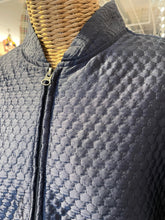Load image into Gallery viewer, Johnny Was Navy Poly textured print Zip Up Jacket, Size M
