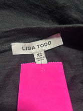 Load image into Gallery viewer, Lisa Todd Black, White &amp; Green Cotton striped colors Longsleeve Top
