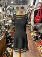 Load image into Gallery viewer, Veeca Black crinkle fabric sheer accents Dress, Size XS
