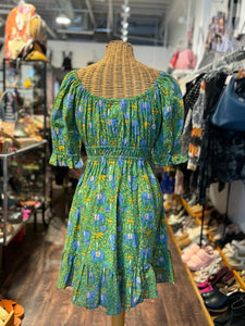 CJ Laing Green and Blue Blend Elephant Short sleeve NWT Dress