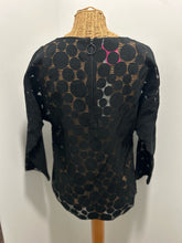 Load image into Gallery viewer, AKRIS Black Viscosa Circle NWT! sheer Top, Size 6
