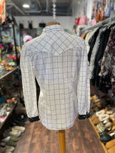 Load image into Gallery viewer, H Bar C white &amp; black Cotton Blend Lines ruffle detail Top, Size 34
