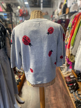 Load image into Gallery viewer, Kate Spade Grey Cotton Ladybug Pullover Mid sleeve Sweater, Size L
