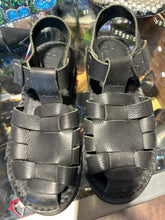 Load image into Gallery viewer, Fracap Black Leather Fisherman Sandal, Size 39

